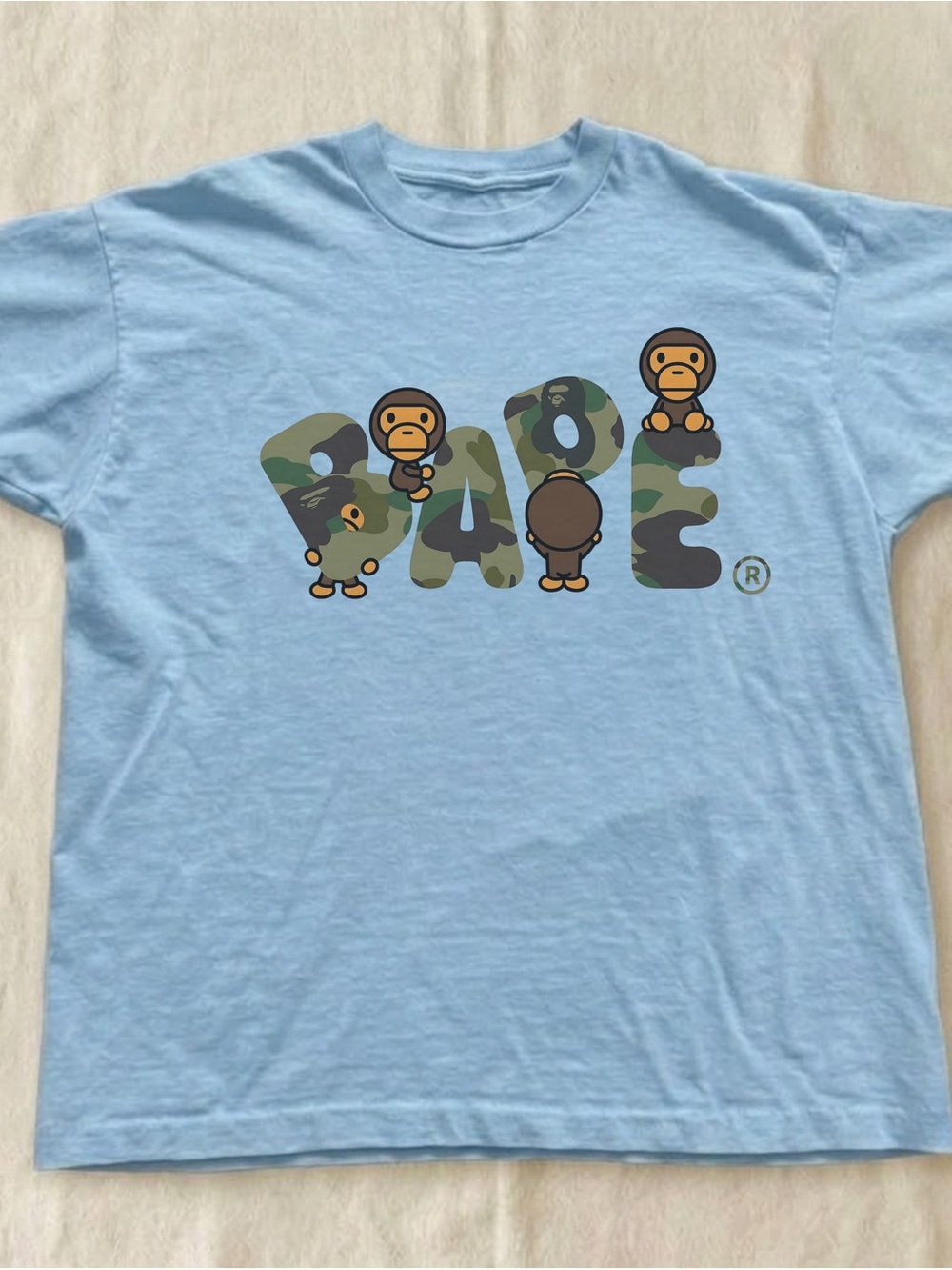 Gildan Light Blue Camo Logo Tee